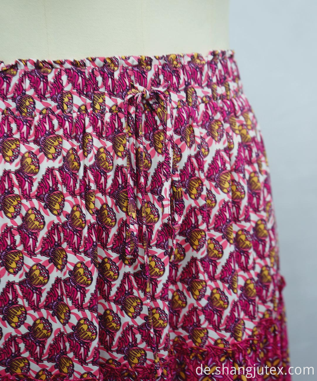 color red print of women's skirt